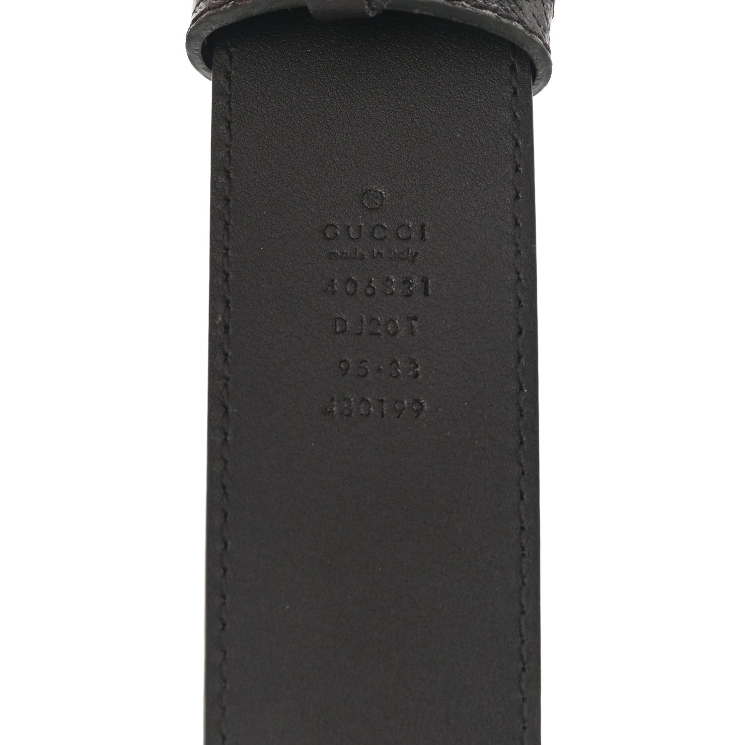 Gucci Textured Dollar Calfskin Double G 40mm Belt 95 38 Dark Cocoa 3 of 5