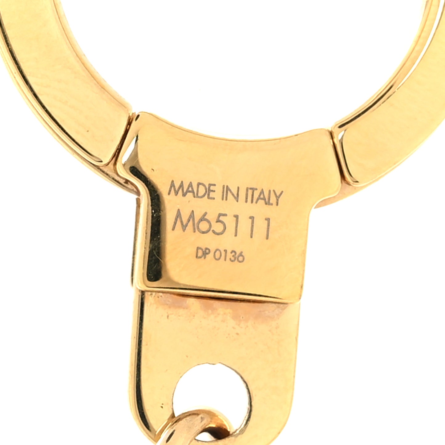 Brass Enamel Fleur De Monogram Bag Charm Chain Gold