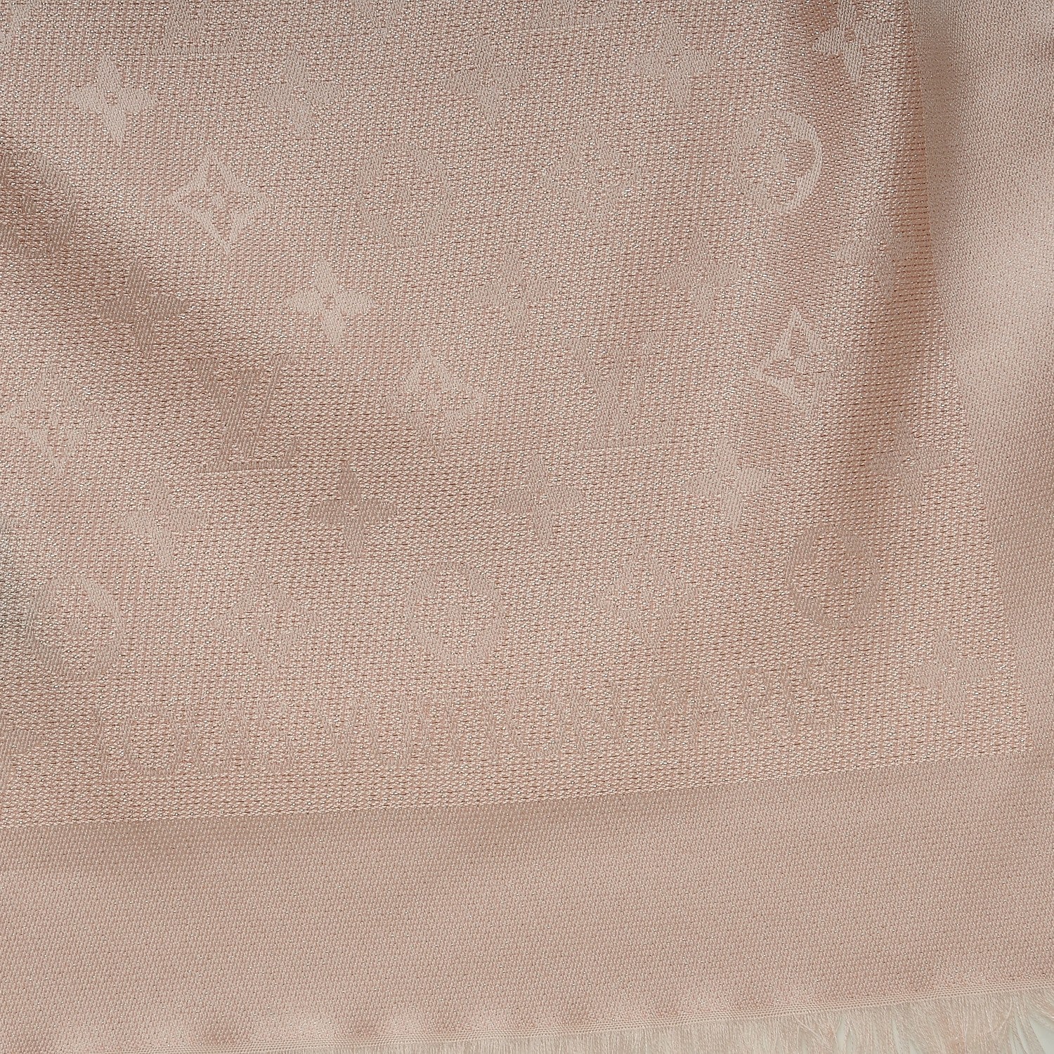 Louis Vuitton Silk Monogram Shimmer Stole Rose Poudre 4 of 5