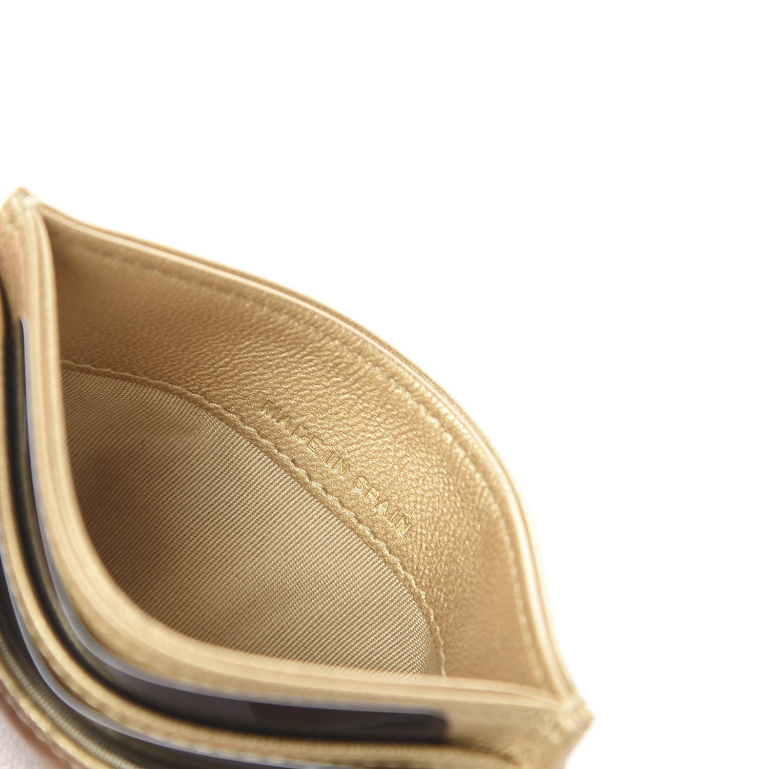 Chanel Metallic Goatskin Quilted Chanel 19 Card Holder Gold 6 of 7