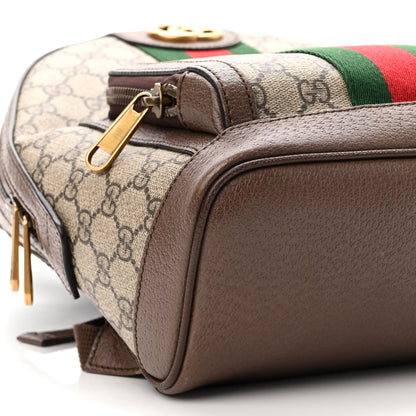Gucci GG Supreme Monogram Calfskin Web Small Ophidia Day Backpack Beige Ebony New Acero 9 of 10
