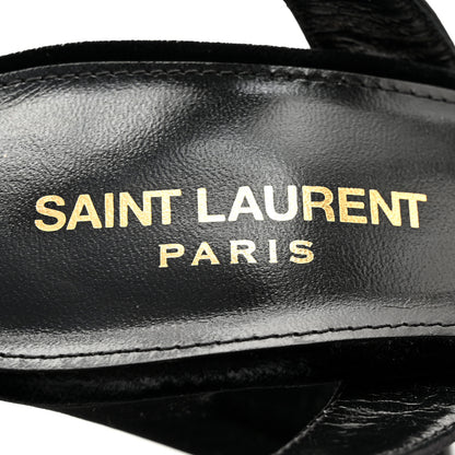 Saint Laurent Velvet Jodie Platform Sandals 38 Black 8 of 19
