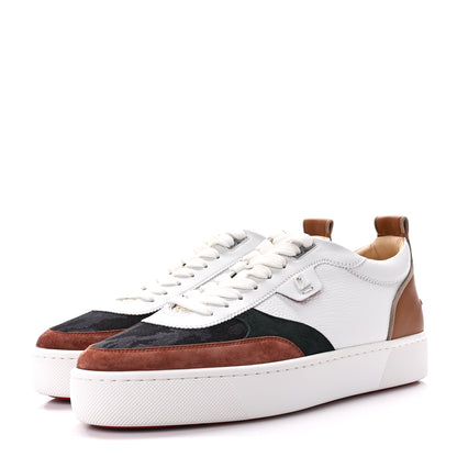 Christian Louboutin Suede Calfskin Mens Happyrui Flat Sneakers 44 White Multicolor 3 of 10
