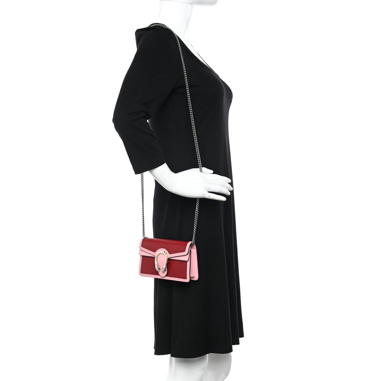 Azalea Calfskin Enamel Super Mini Dionysus Shoulder Bag New Cherry Red Wild Rose Off White
