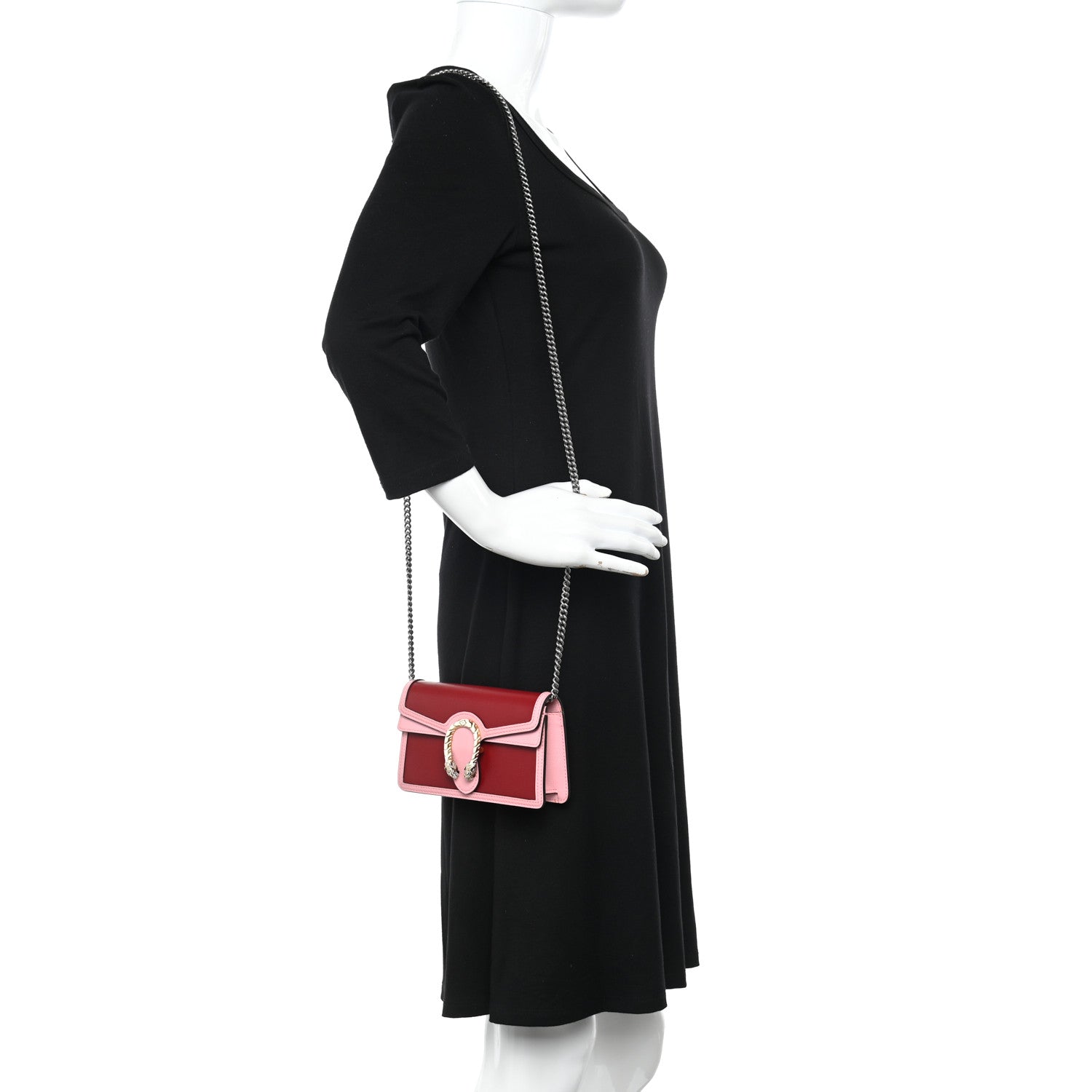 Gucci Azalea Calfskin Enamel Super Mini Dionysus Shoulder Bag New Cherry Red Wild Rose Off White 2 of 15