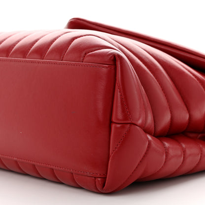 Saint Laurent Calfskin Y Quilted Monogram Medium Loulou Chain Satchel Rouge Eros 11 of 16