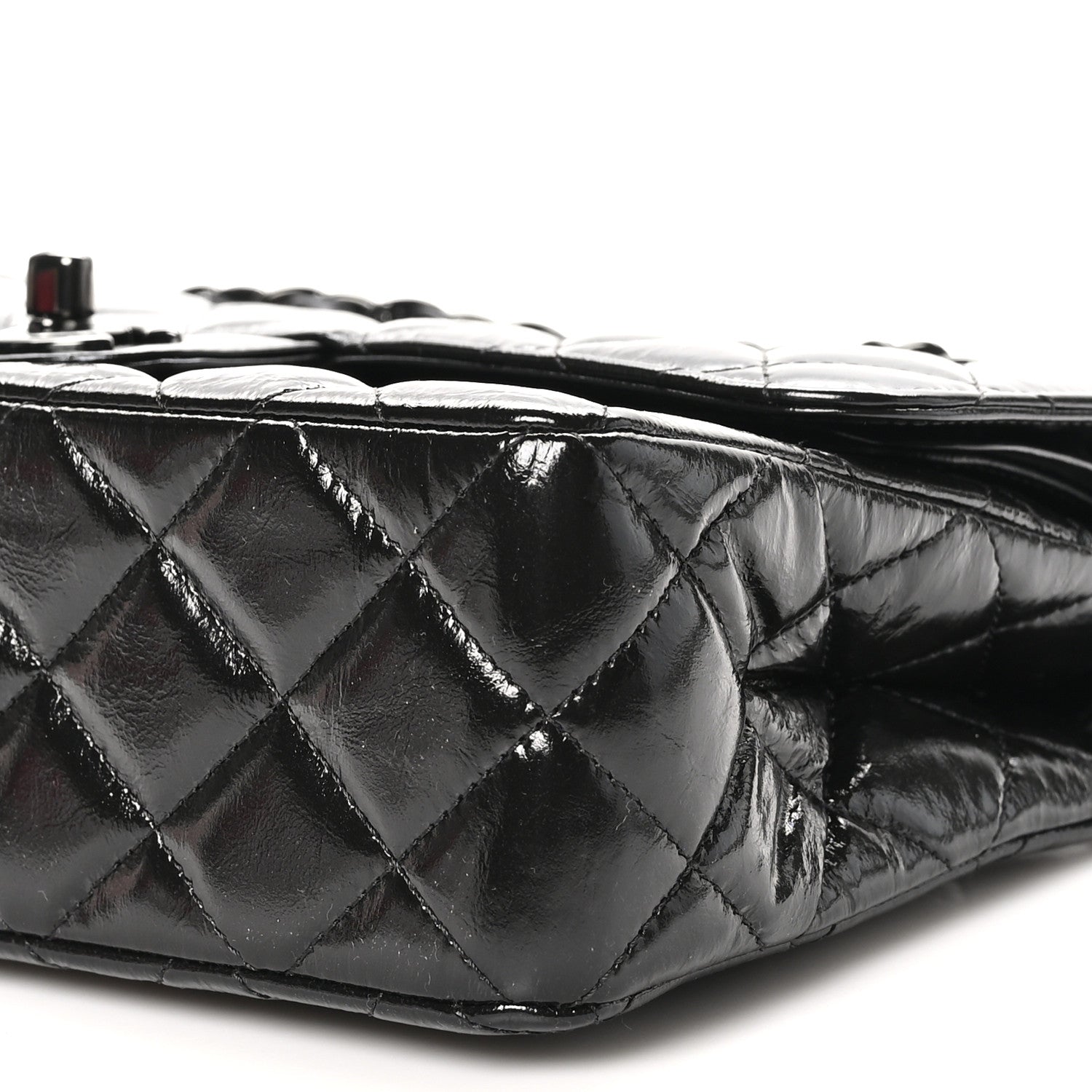 Chanel Shiny Crumpled Calfskin Quilted Small Double Flap So Black 10 of 10