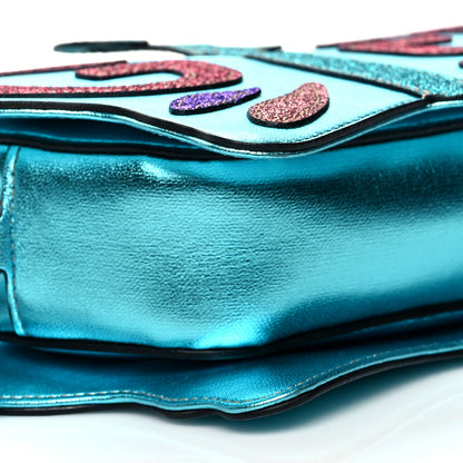 Gucci Metallic Calfskin Childrens Butterfly Bag Blue 10 of 11
