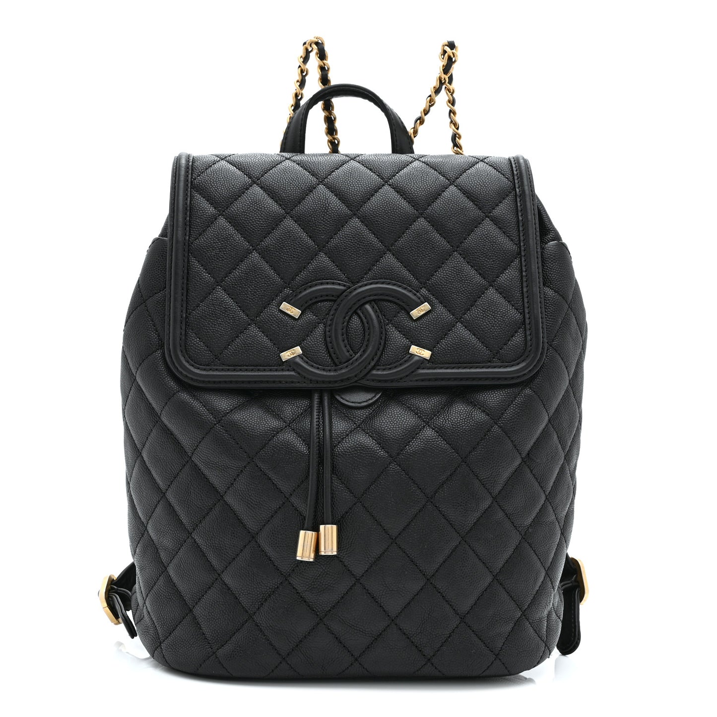 Caviar Quilted Small Filigree Backpack Black