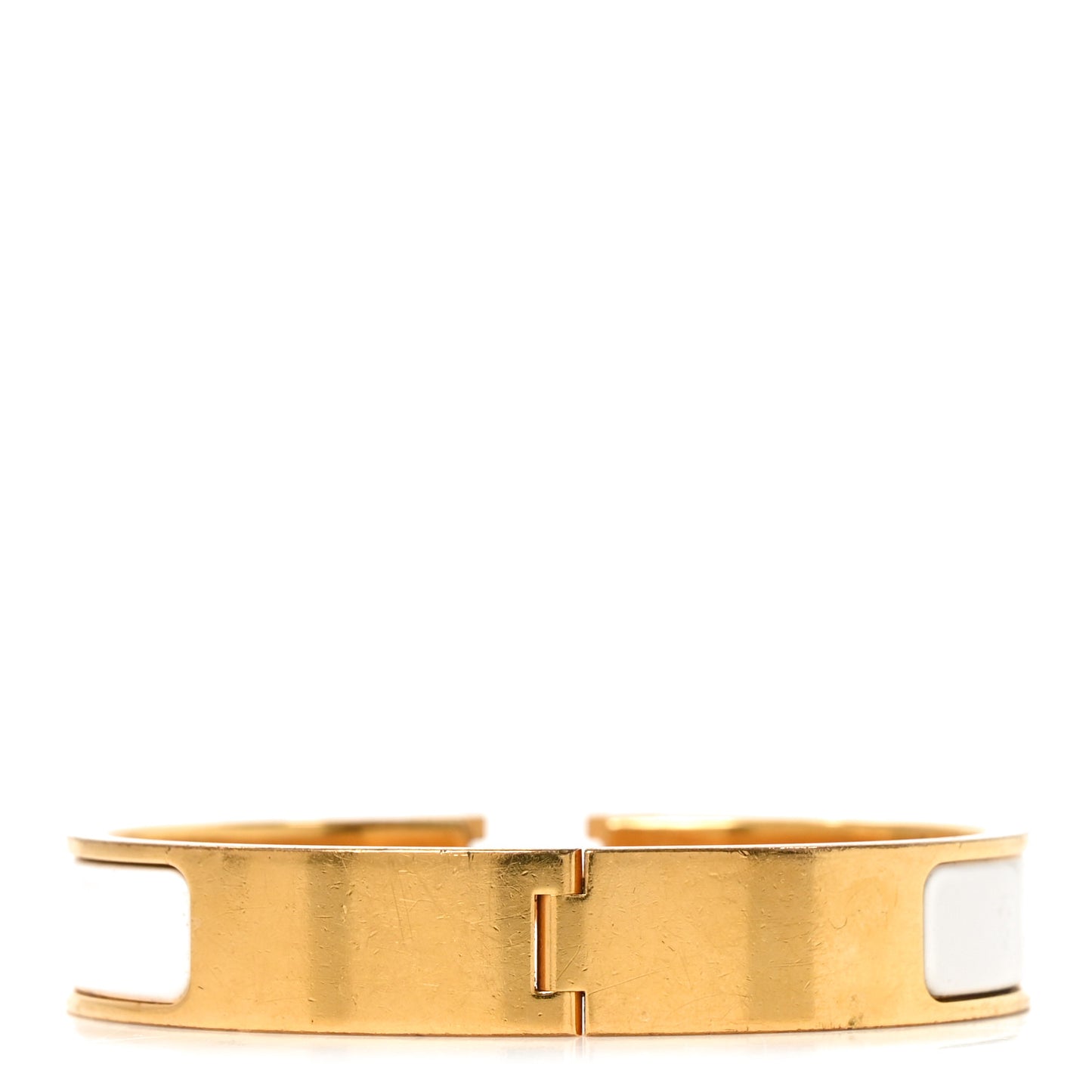 Enamel Narrow Clic Clac H Bracelet GM White