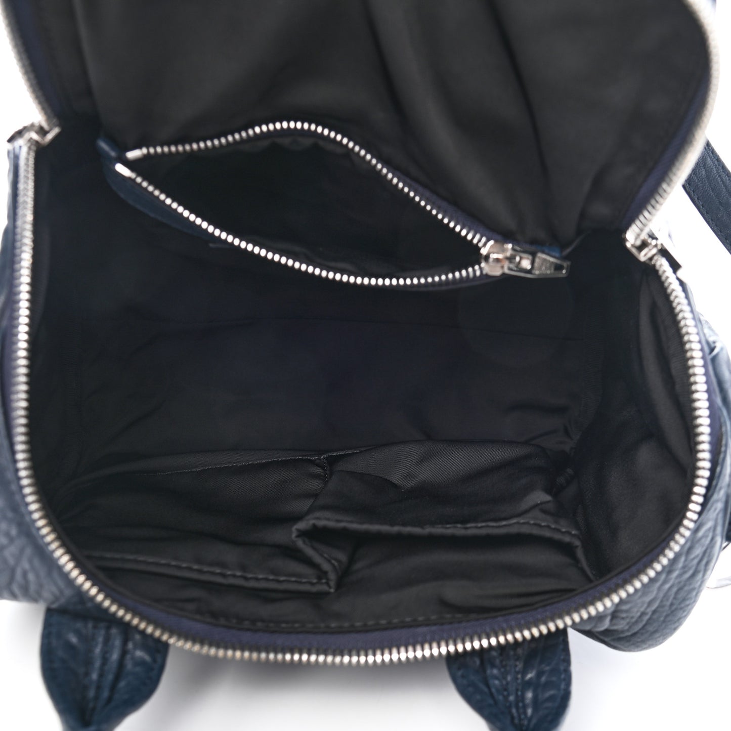 Pebbled Lambskin Rockie Navy Silver Hardware