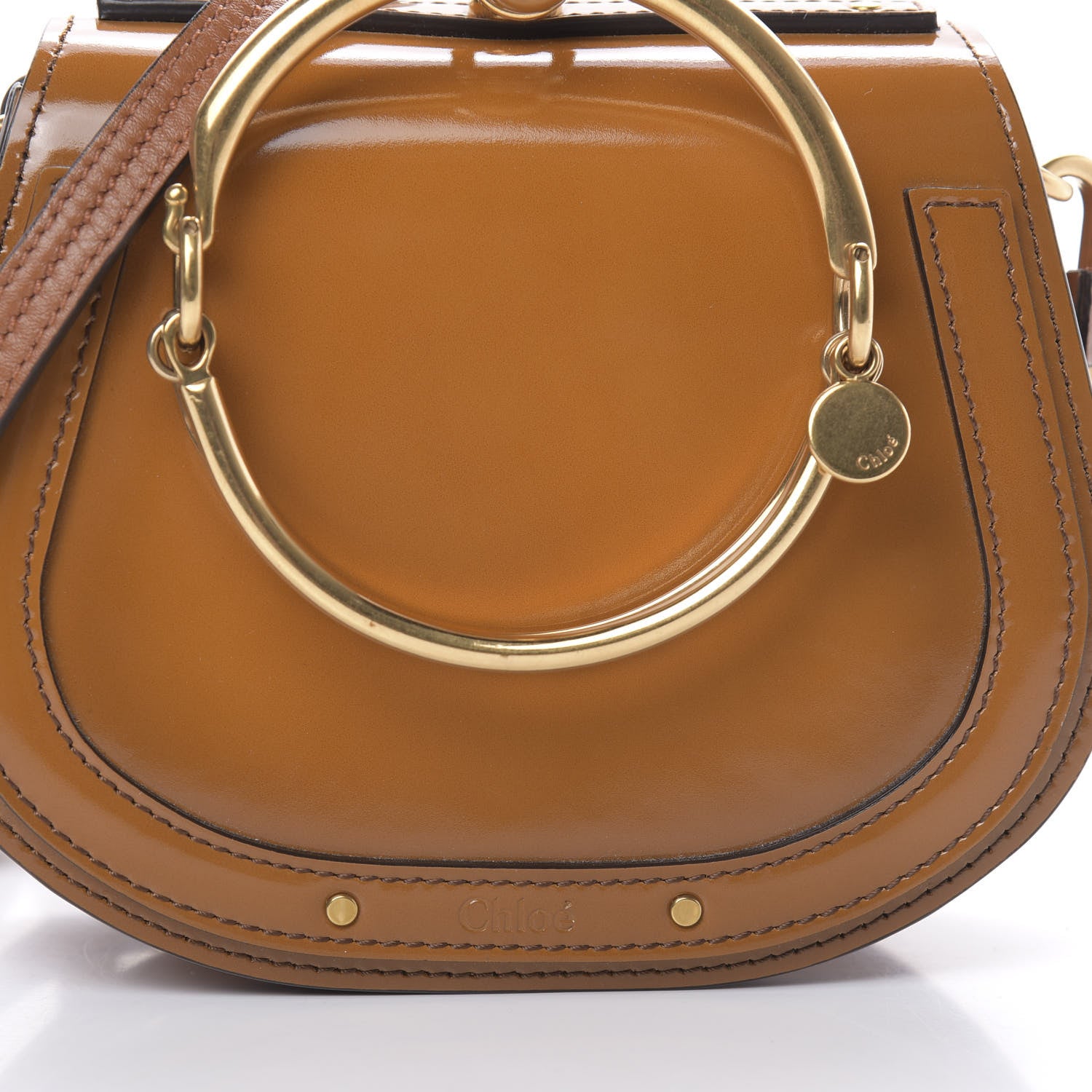 Chloe Spazzolato Sfumato Small Nile Bracelet Bag Caramel 8 of 10