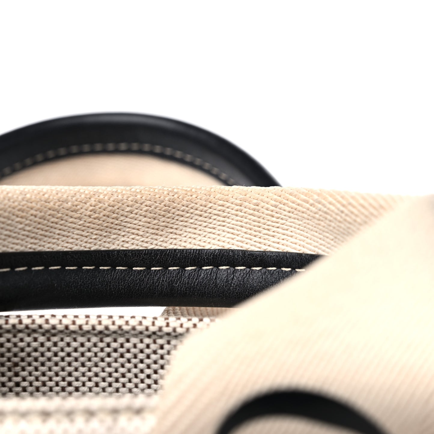 Cotton Calfskin Small Woody Ribbon Tote White Blue
