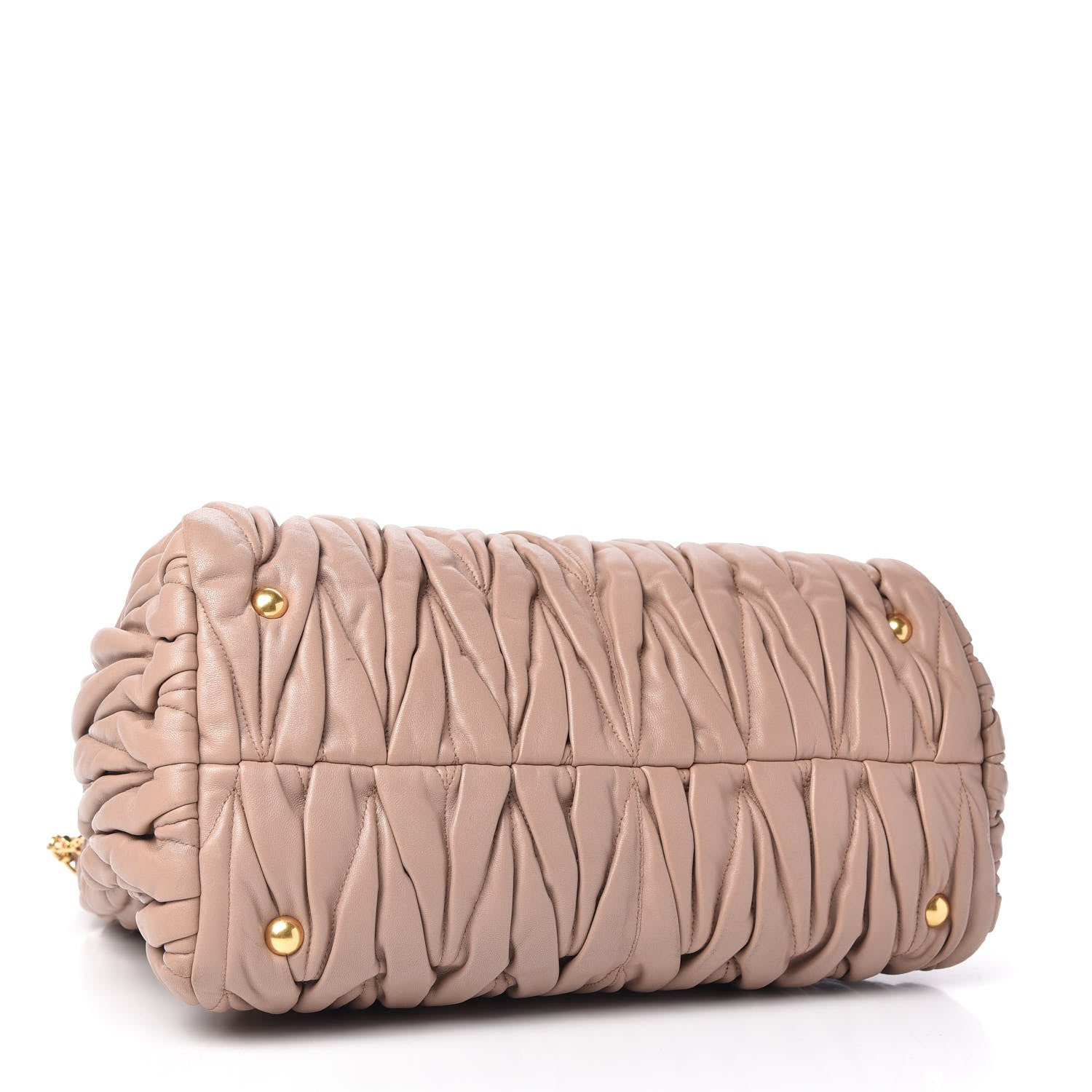 Miu Miu Nappa Matelasse Bauletto Top Handle Bowler Cammeo 4 of 10