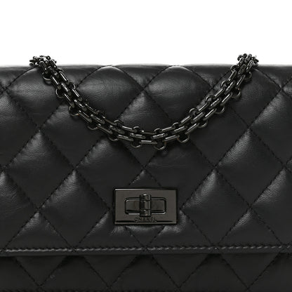Chanel Aged Calfskin Quilted Mini Reissue Wallet On Chain WOC So Black 9 of 12