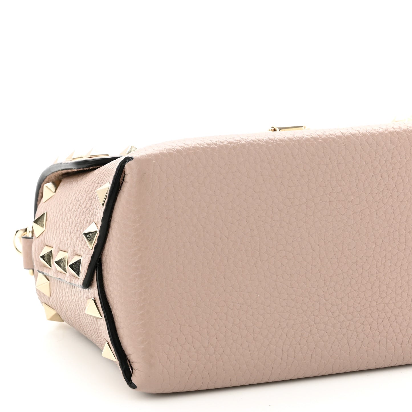 Pebbled Calfskin Mini Rockstud Crossbody Bag Poudre
