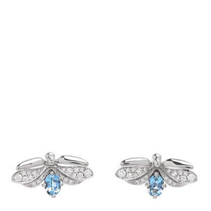 Tiffany Platinum Diamond Aquamarine Paper Flowers Firefly Earrings 1 of 10
