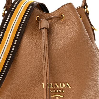 Prada Vitello Daino Drawstring Bucket Beige 7 of 9