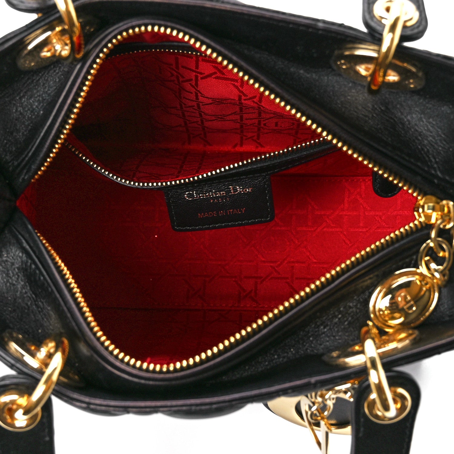 Christian Dior Lambskin Cannage Medium Lady Dior Black 5 of 11