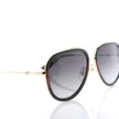 Gucci Acetate Web Aviator Sunglasses GG0062S Green Red 6 of 8