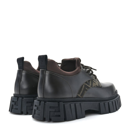 Fendi Vitello Fabric Jacquard FF 1974 Mens Fendi Force Ankle Combat Boots 9 Black Grigio 4 of 8