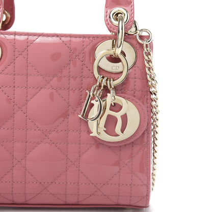 Christian Dior Patent Cannage Mini Lady Dior Pink 10 of 11