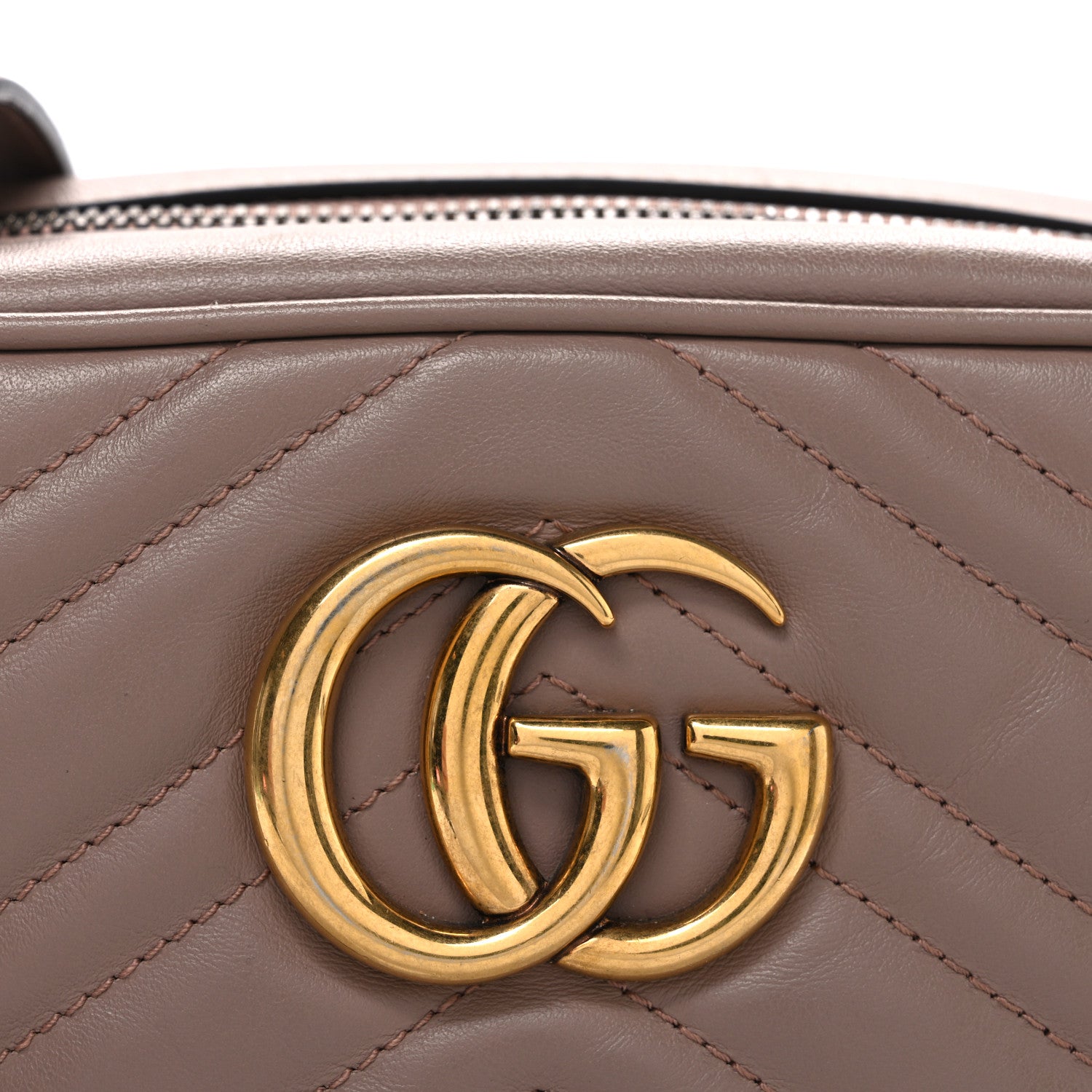 Gucci Calfskin Matelasse Small GG Marmont Chain Shoulder Bag Porcelain Rose 8 of 11