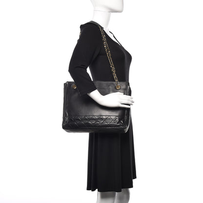 Chanel Lambskin Quilted Shopping Tote Black 2 of 15