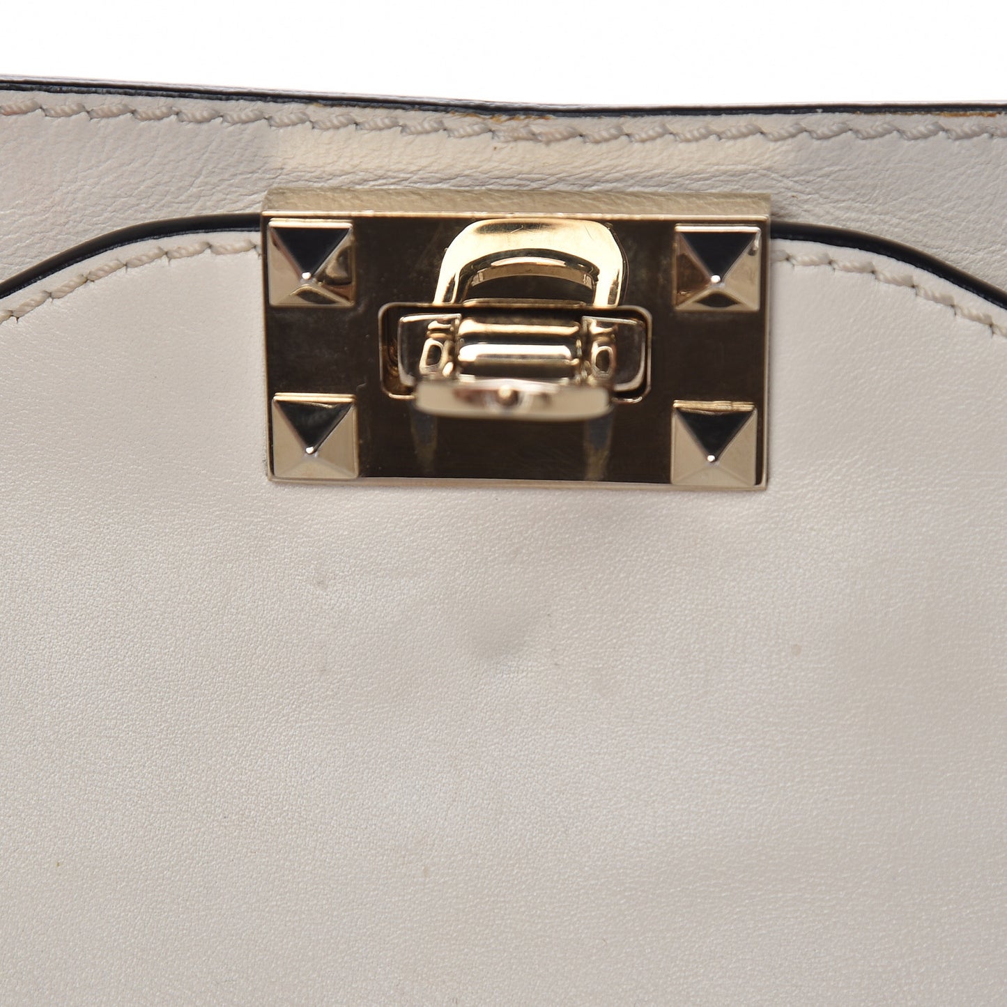 Vitello Medium Rockstud Tote Ivory
