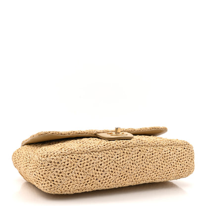 Chanel Raffia Crochet Medium Single Flap Bag Beige 4 of 13