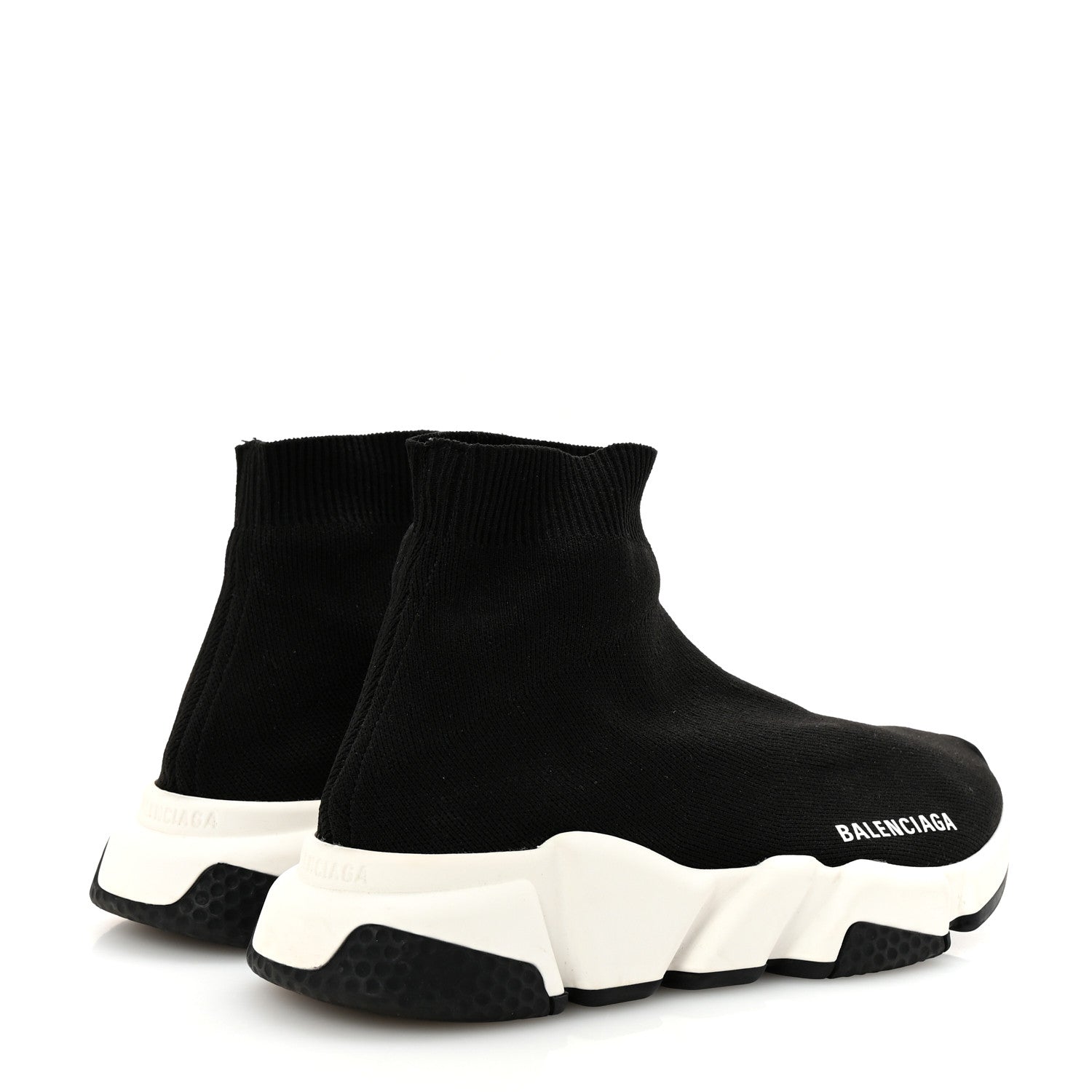 Balenciaga Neoprene Knit Womens Speed Sneakers 37 Black White 5 of 10