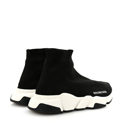 Balenciaga Neoprene Knit Womens Speed Sneakers 37 Black White 5 of 10