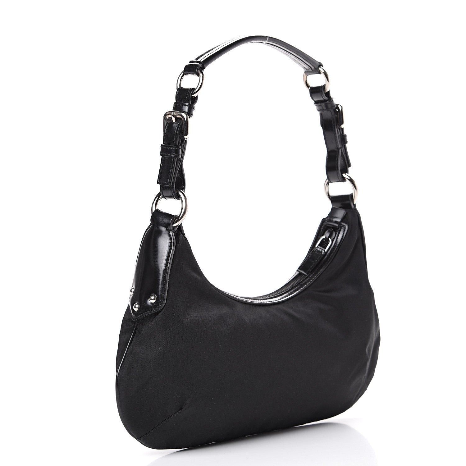 Prada Tessuto Nylon Vela Raso Bear Hobo Black 2 of 10
