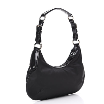 Prada Tessuto Nylon Vela Raso Bear Hobo Black 2 of 10