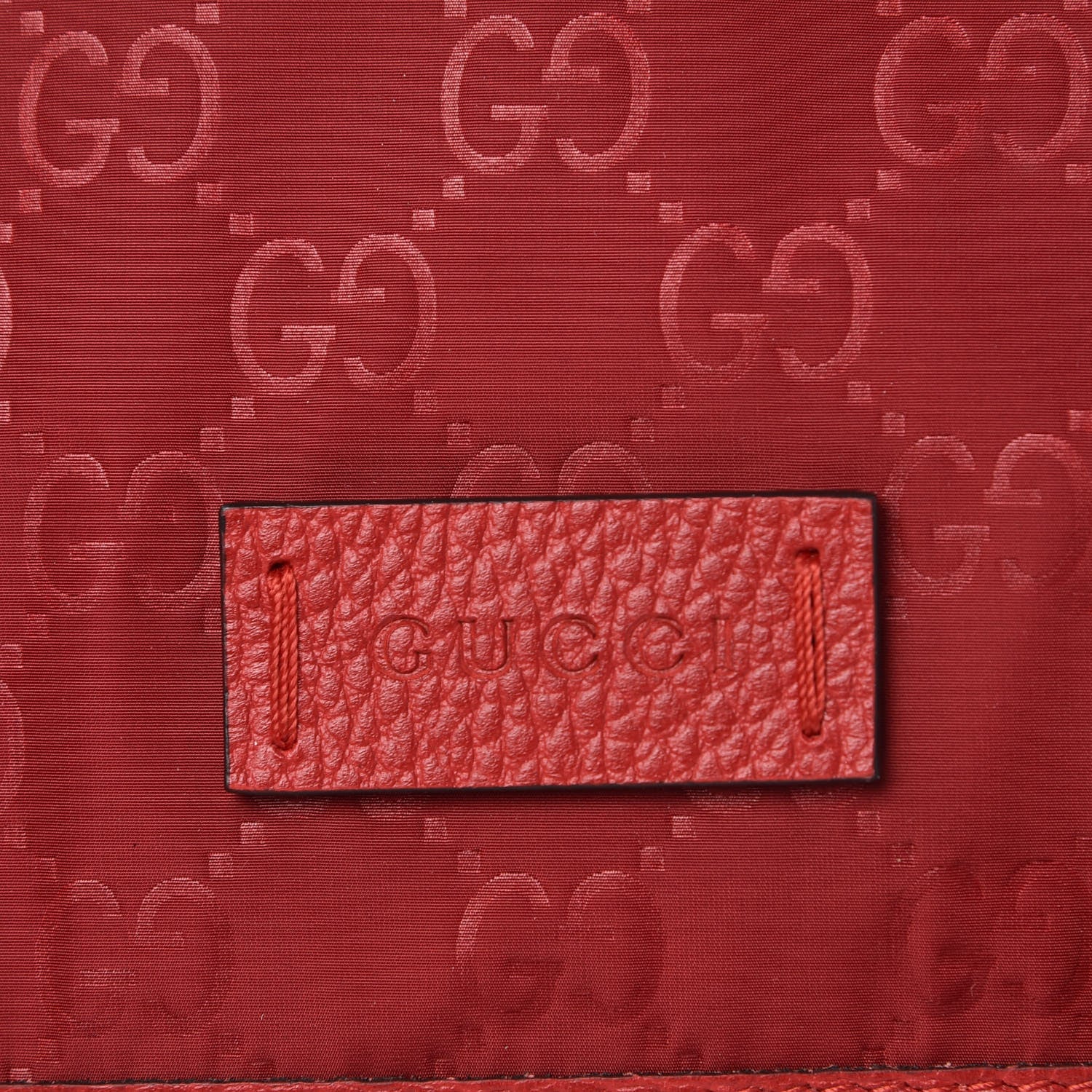 Gucci Nylon Monogram Double Buckle Flap Messenger Bag Vibrant Red 6 of 10