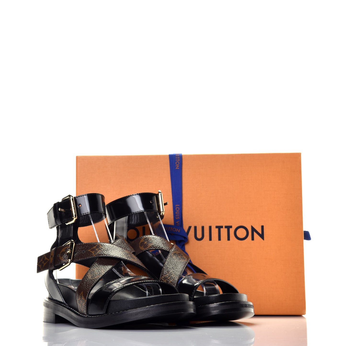 Calfskin Monogram Crossroad Comfort Sandals 37 Black