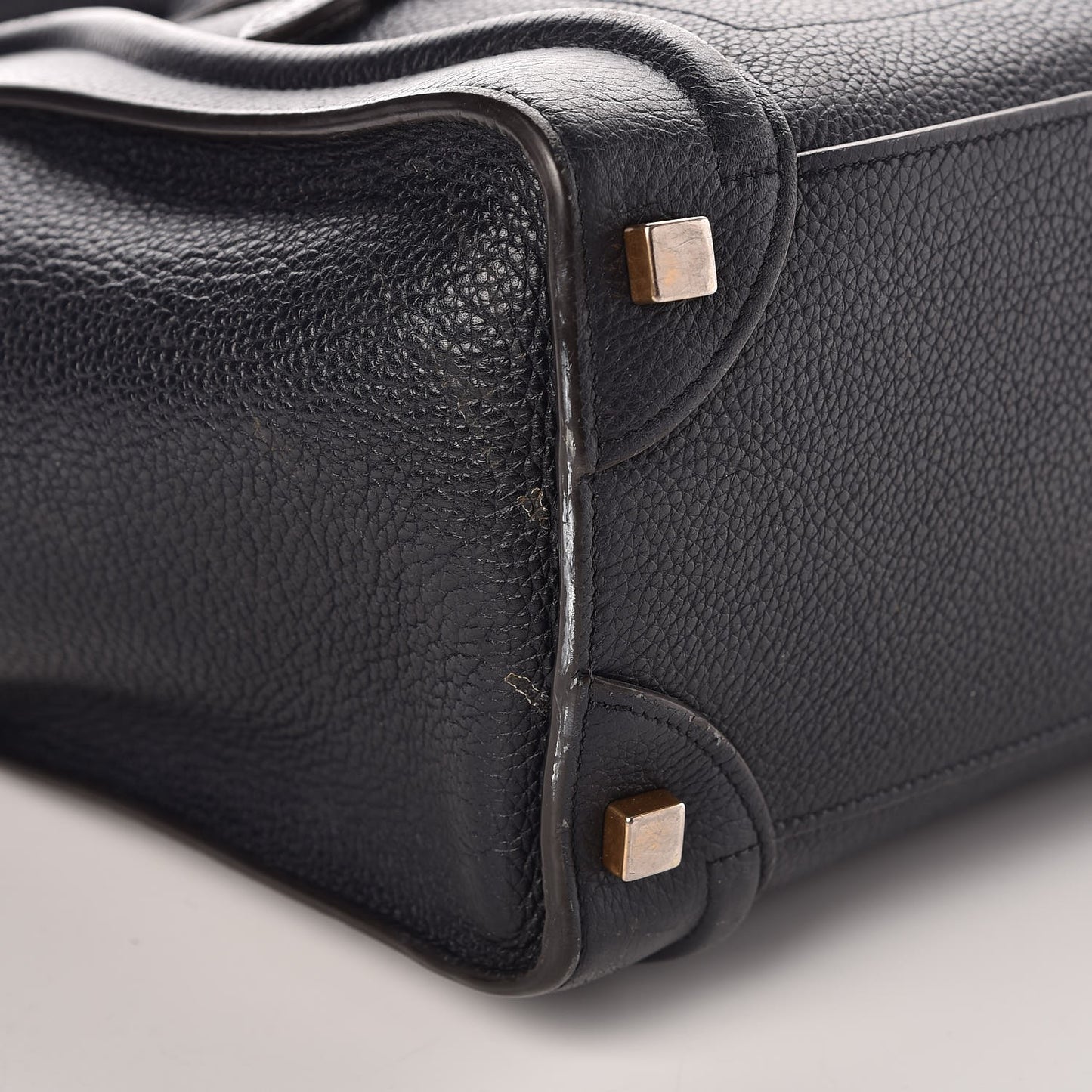 Drummed Calfskin Micro Luggage Black
