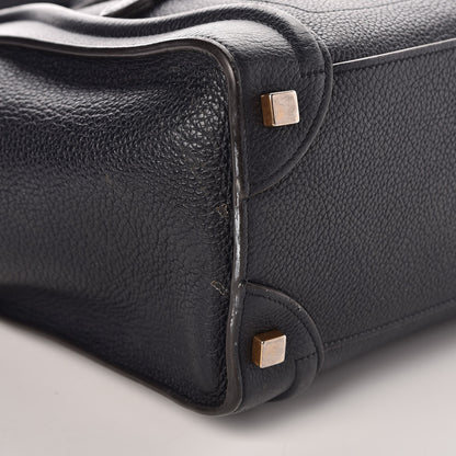 Celine Drummed Calfskin Micro Luggage Black 26 of 31