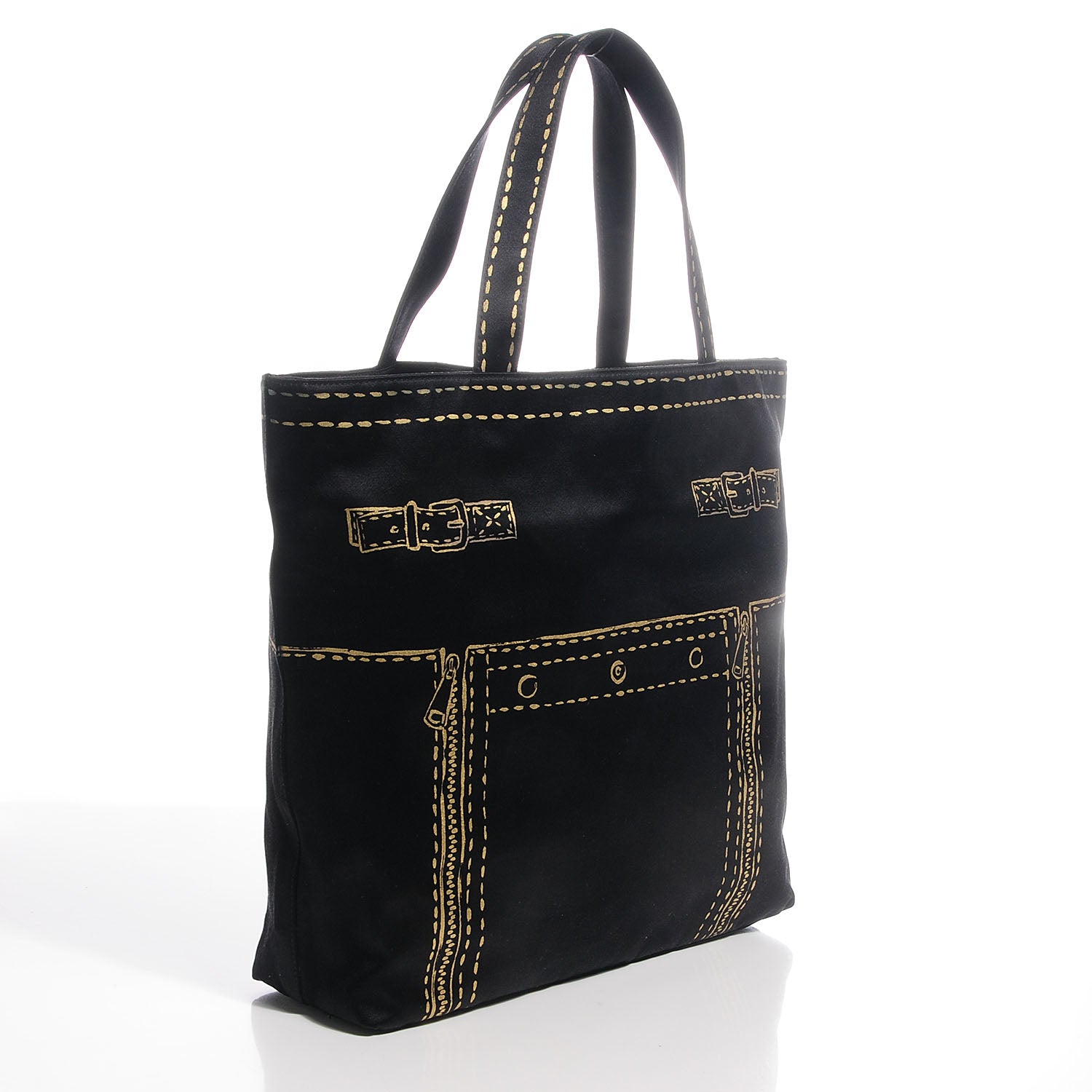 Saint Laurent Satin Signature Tote Black 3 of 7