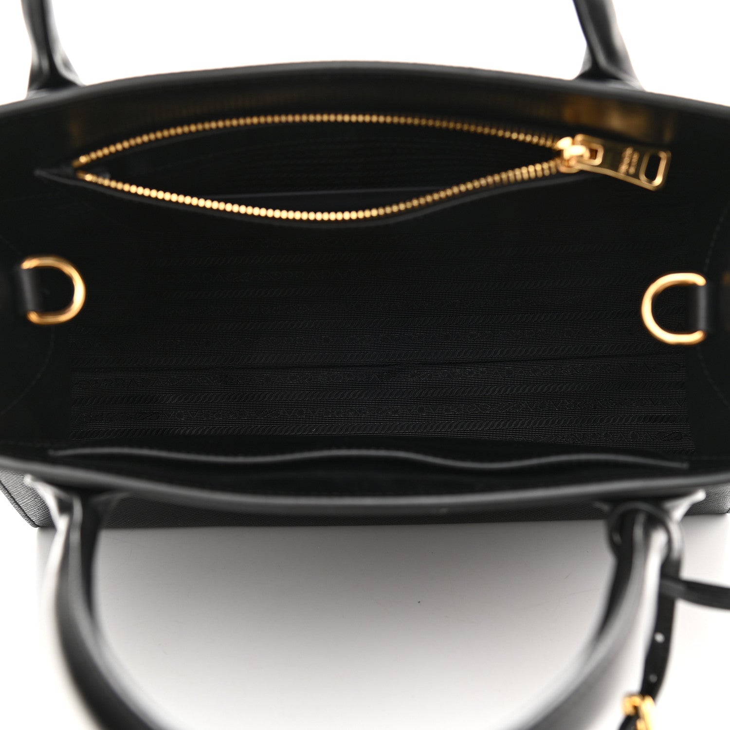 Prada Saffiano Cuir Calfskin Medium Monochrome Top Handle Tote Black 5 of 11