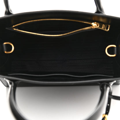 Prada Saffiano Cuir Calfskin Medium Monochrome Top Handle Tote Black 5 of 11