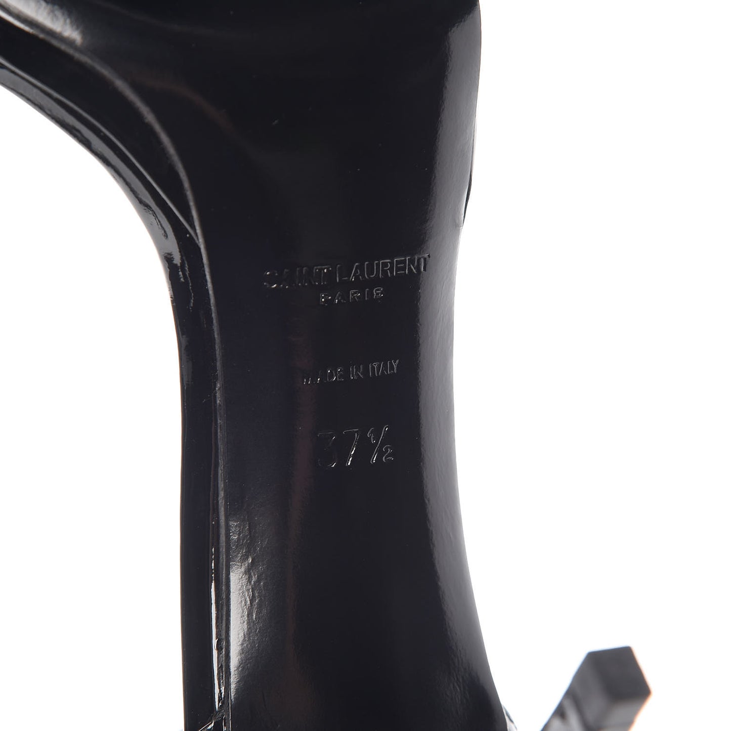 Patent Calfskin Jane 80 Ankle Strap Sandals 37.5 Black