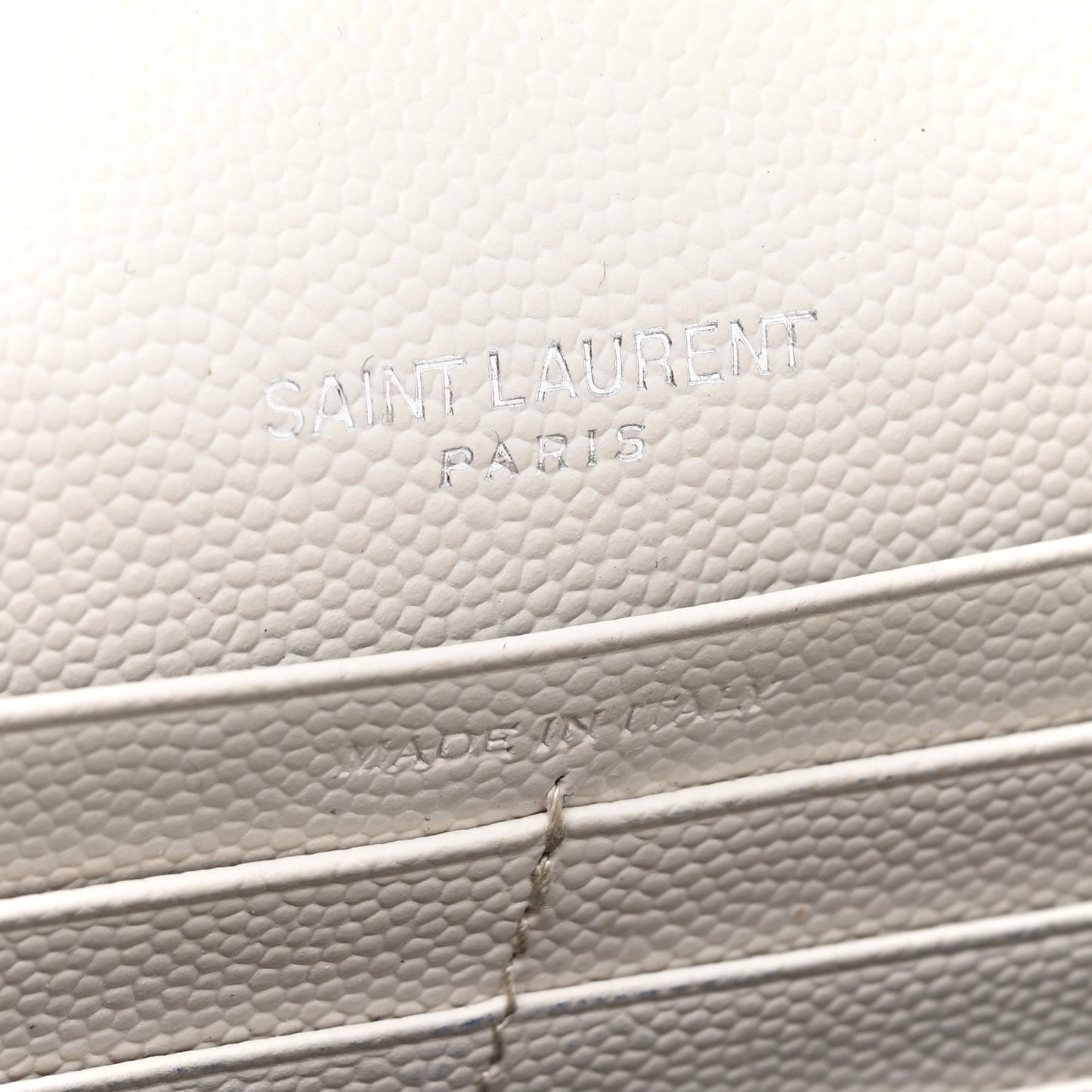 Grain De Poudre Matelasse Chevron Monogram Chain Wallet Optical White