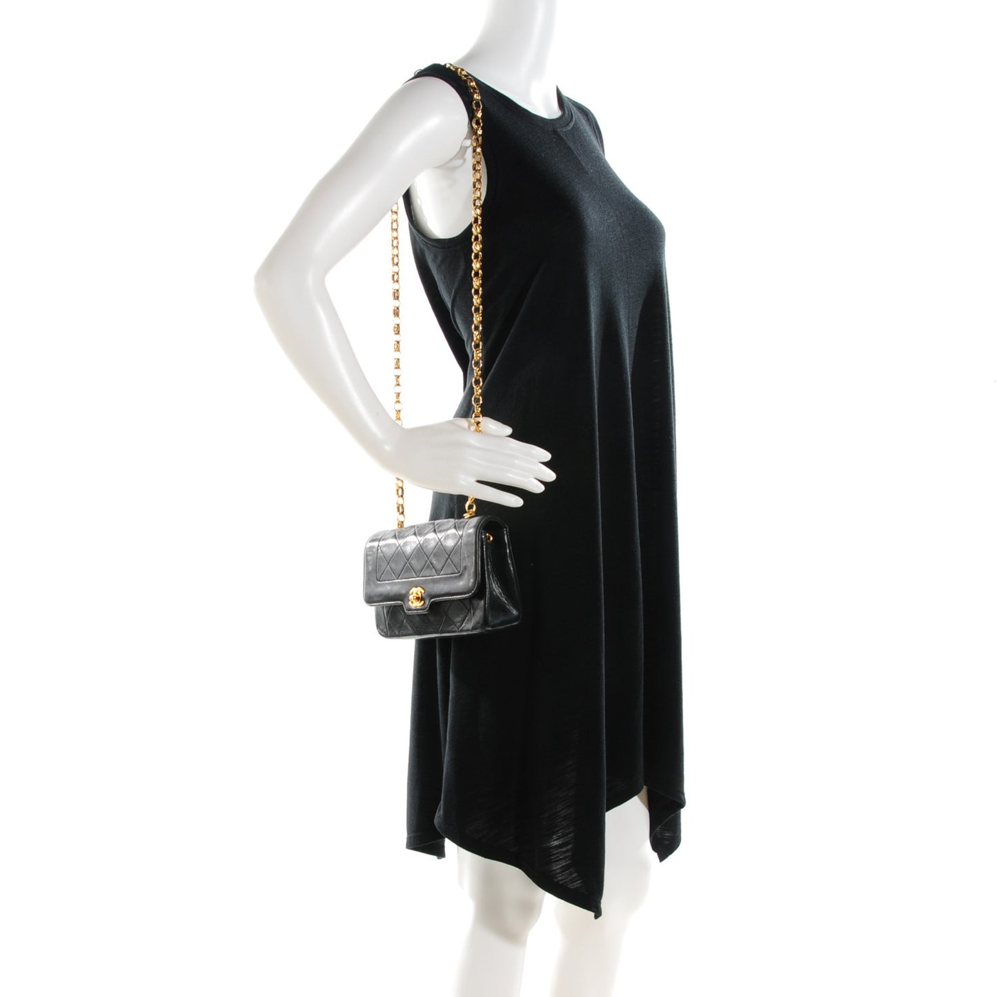 Lambskin Quilted Small Single Flap Black
