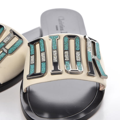 Christian Dior Calfskin Dio(r)evolution 10mm Slide Sandals 38.5 Off White 10 of 11