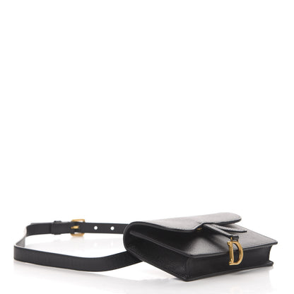 Christian Dior Grained Calfskin Saddle Belt Clutch Black 4 of 10