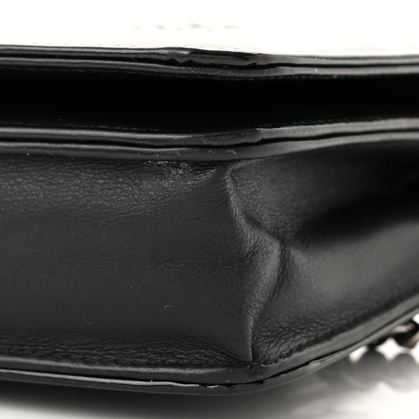 Patent Strass Wallet On Chain WOC Black
