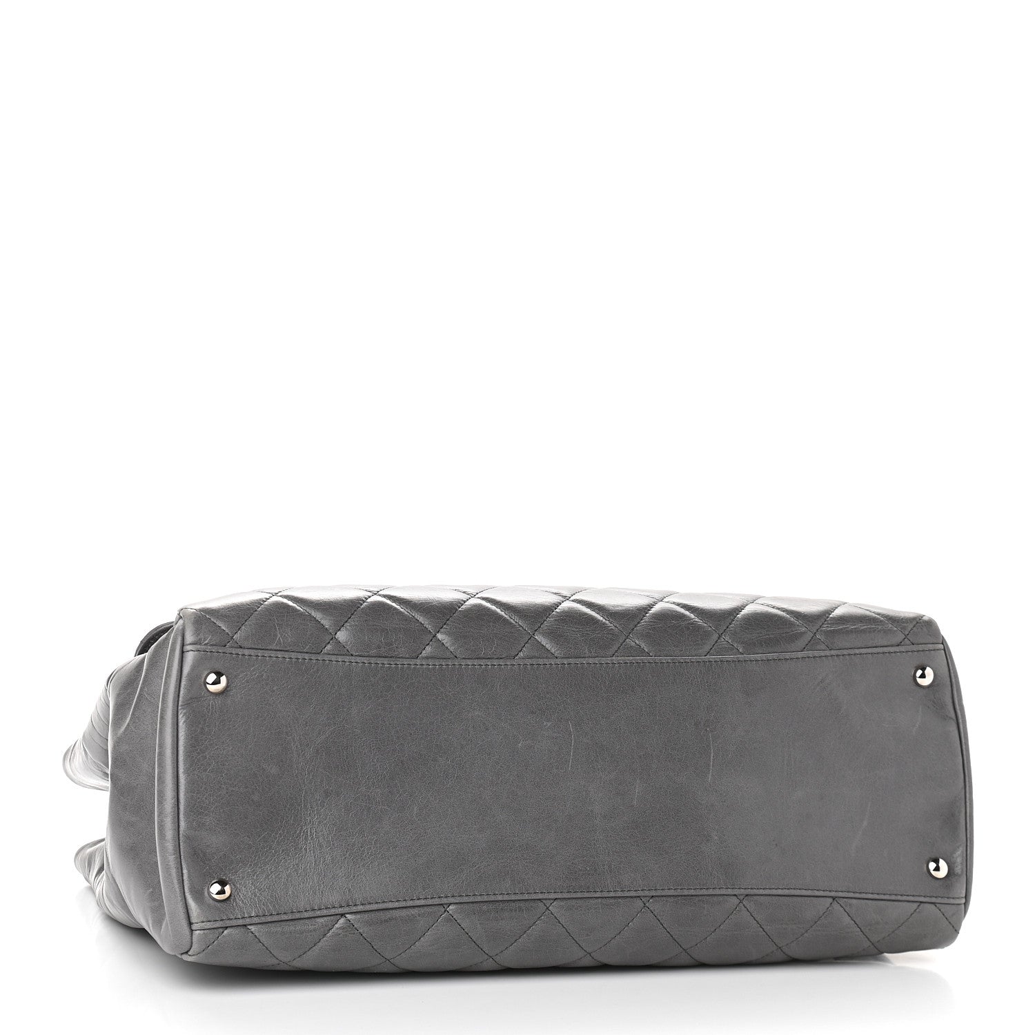 Chanel Glazed Calfskin Quilted Large CC Delivery Tote Grey 4 of 9