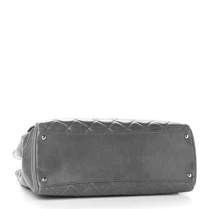 Chanel Glazed Calfskin Quilted Large CC Delivery Tote Grey 4 of 9