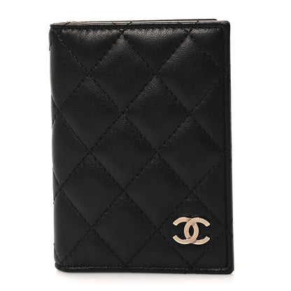 Chanel Lambskin Quilted Card Holder Wallet Black 1 of 7